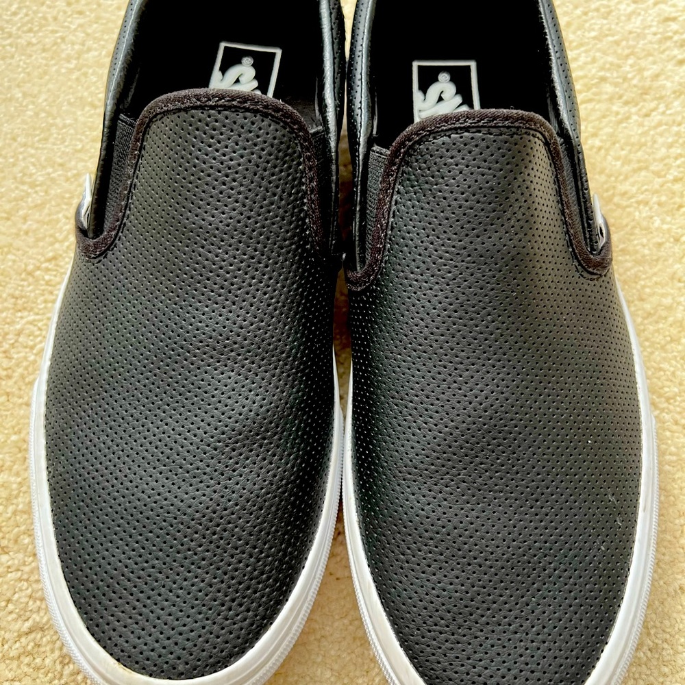Vans Perf leather slip-on  Black size US Women 9.5